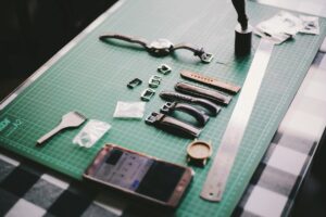 Leather Repair Tools Industry Logo Design Ideas